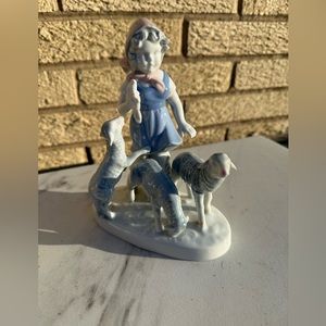 Gerold Porcelain, Bavaria, Girl with Three Lambs, Made in Germany